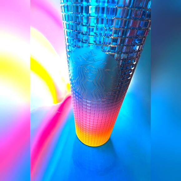 Starbucks Pride 2023 Tim Singleton Tumbler Rainbow Grid Studded Cold Cup 24OZ - Picture 3 of 3